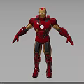 Iron Man 3D Character Model With Red And Gold Armor And Glowing Chest Reactor