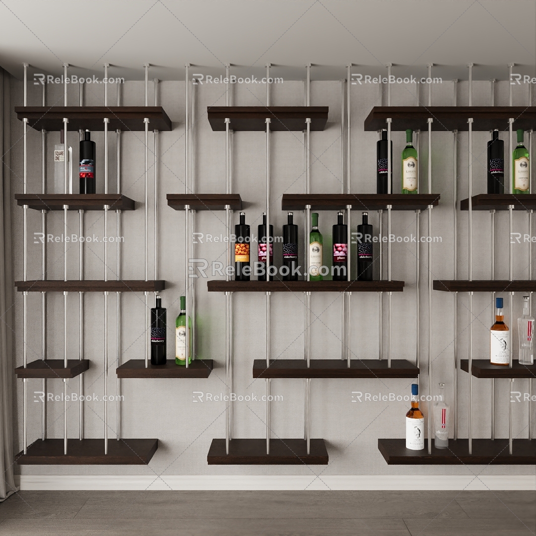 Modern wine rack wine bottle 3d model