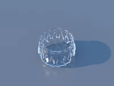 Transparent Crystal Circular Coaster with Patterned Edge for Daily Household Use 3d model