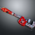 Industrial Red Adjustable Wrench Tool With Metal Body And Textured Handle