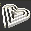 White Heart Shaped 3D Design Fashion Apparel Clothing Accessories