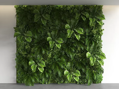 Indoor Living Plant Wall With Lush Green Foliage And Natural Decor 3d model