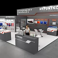 HYPDTECH Exhibition Booth With Display Screens Reception Desk And Product Displays