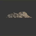 Rough Textured Natural Stone Pile With Small Fragments On Dark Background