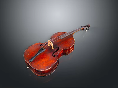Classic Brown Handmade Cello As Home Decor Item For Interior Design 3d model