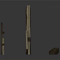 Wooden Structural Components Featuring Posts Railings And Connected Parts