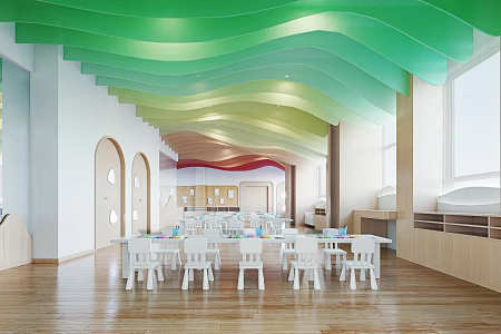 Modern Kindergarten Art Room 3d model