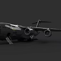 Military Transport Weapon Aircraft With US Air Force Markings Twin Engines And Boarding Ladder