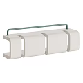 Modern Outdoor Chair With White Textured Body And Green Metal Armrests Design