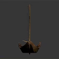 Traditional Wooden Sailboat Model As Classic Water Transportation With Fabric Sails
