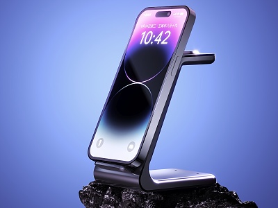 Mobile phone Apple bracket mobile phone bracket e-commerce stone scene outdoor 3d model