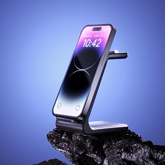 Mobile phone Apple bracket mobile phone bracket e-commerce stone scene outdoor 3d model