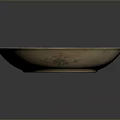 Decorative Carved Sculpture Plate Featuring Intricate Floral and Dragon Patterns Design