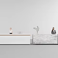 Modern Reception Desk Front Desk 3d model