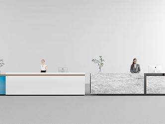 Modern Reception Desk Front Desk 3d model