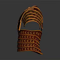 Red And Gold Armor Inspired Decorative Ornament Set With Intricate Patterns 3d model