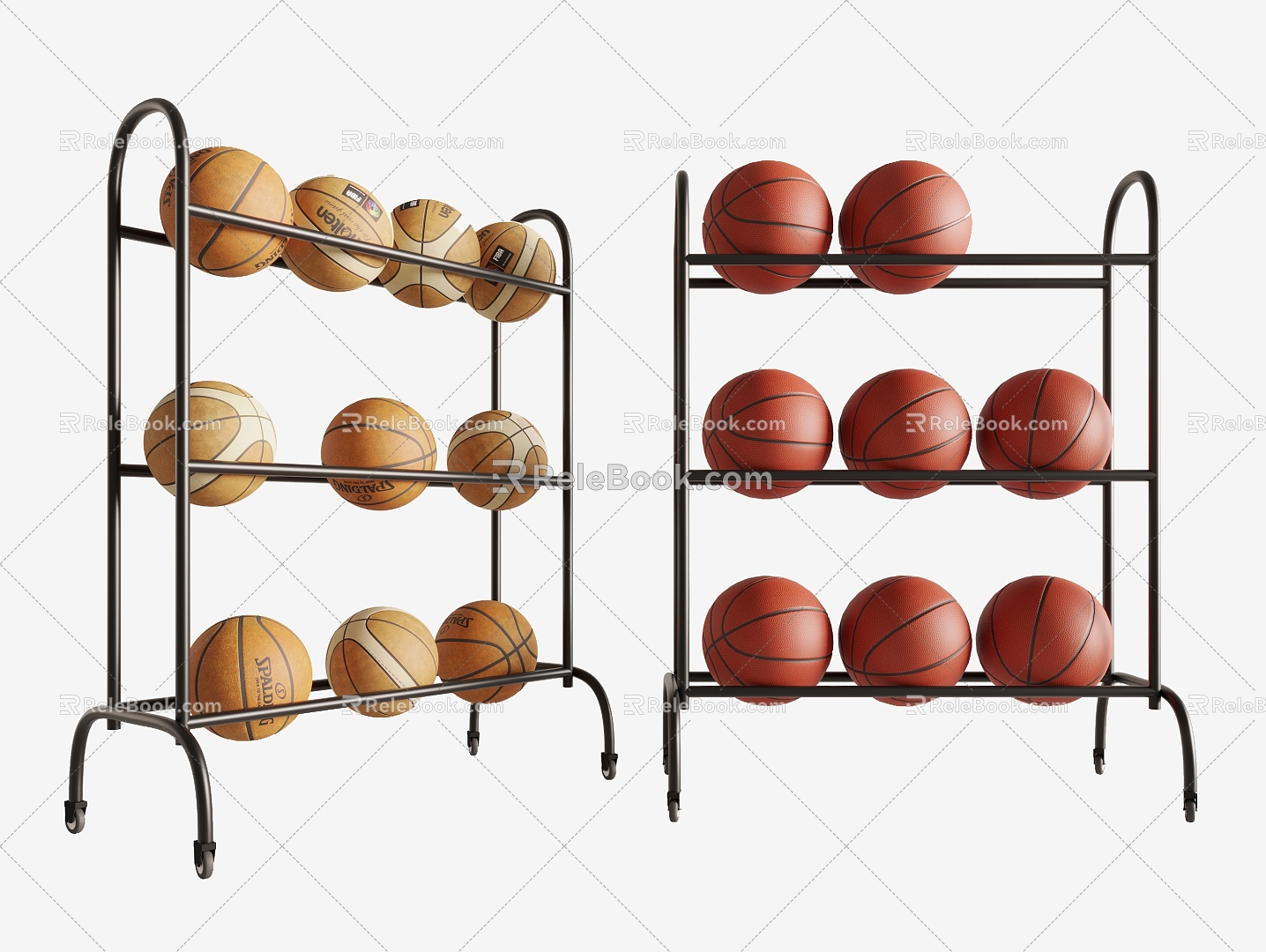 Basketball Spalding Basketball Ball Basketball Rack Sports Ball Sports Equipment 3d model