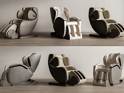 Sleek Modern Massage Chair Models With Ergonomic Design And Premium Upholstery 3d model