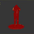 Golden Human Figure Statue With Shiny Surface On Round Base