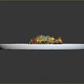 Baked Stuffed Eggplant With Melted Cheese And Fresh Vegetables On Blue Plate