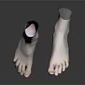 Man Feet 3D Rendered Anatomical Model With Realistic Toes And Skin Texture