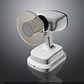 White Compact Security Camera Electronic Device With Round Lens And Stable Base