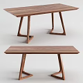 Modern Wooden Table Design With Unique Leg Structure And Smooth Surface 3d model