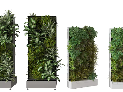 Various Living Plant Wall Designs With Lush Greenery And Modern Bases For Indoor Decor 3d model