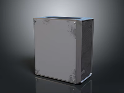 Modern Computer Case With Metallic Surface Sleek Design And Reflective Base 3d model