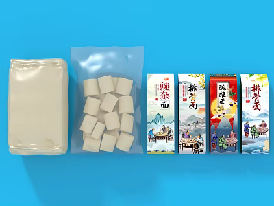 modern packaging bag noodle packaging 3d model