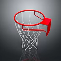 Basketball Hoop With Red Rim White Net And Red Backboard Design