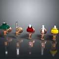 Modern Decorative Pendant Lights With Green Red Yellow Shades And Copper Bases