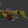Yellow Spartan JOB Utility Vehicle with Extendable Boom for Heavy Duty Construction Tasks