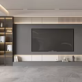 Modern Minimalist TV Wall Design With LED Lighting And Display Shelves