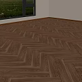 Elegant Herringbone Parquet Wooden Floor With Natural Wood Grain For Living Room Interior