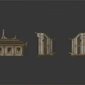 Golden Traditional Architectural Models With Intricate Frames And Door Details