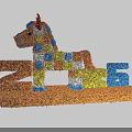 Vibrant Rocking Horse Photo Spot With Colorful Squares And Number 2025