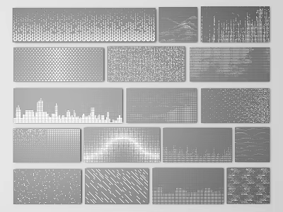 Various Textured Decorative Panels With Diverse Patterns For Interior Design 3d model