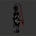 Futuristic Character And Creature With Intricate Armored Design Red Glowing Back Elements And Metallic Texture