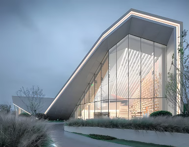 Modern Sales Office Building Sales Office Demonstration Area 3d model