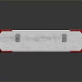 White Industrial Equipment Storage Case With Red Edges And X Symbol Metal Latches