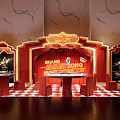 SHANG ZONG Fa Themed Photo Check-in Spot With Red Background And Stamp Style Decorations