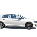White Volkswagen Golf Hatchback With Sporty Design And Black Alloy Wheels