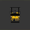 Yellow CAT Road Roller With Black Top And Heavy Duty Wheels