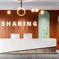 Modern Front Desk Simple Office Front Desk 3d model