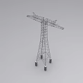 Industrial Electricity Pylon Steel Lattice Structure For High Voltage Power Transmission With Concrete Foundations