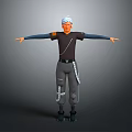 White Haired Character In Brown Outfit Standing With Fantasy Creature In Extended Arms Pose