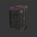 Worn Green Military Style Jerry Can With Warning Sign For Daily Use