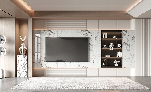 Modern TV background wall 3d model