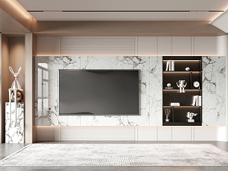 Modern TV background wall 3d model